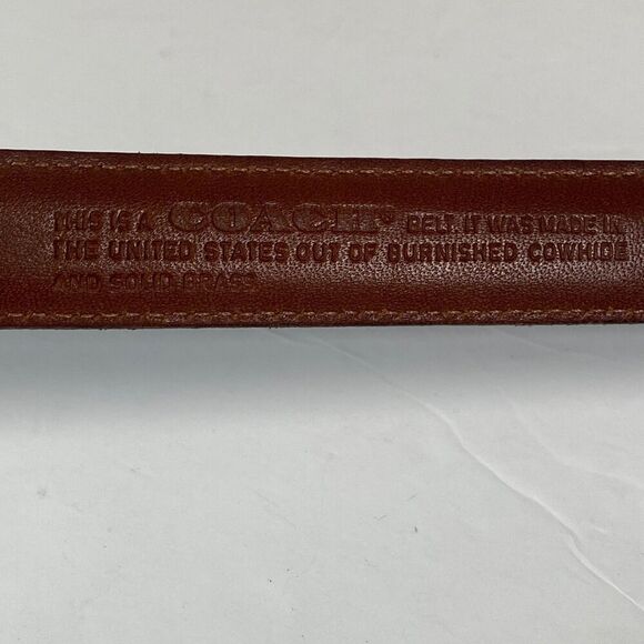 Coach Burgundy Leather Belt – Style 5700 – Size 38 / 95 cm – Solid Brass Buckle main image 3
